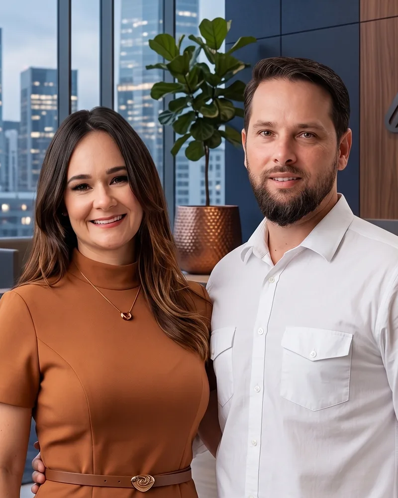 Felipe e Evelise, sócios da Comunika
